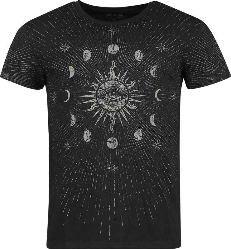 T-shirt met zon en maanfases