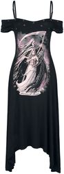 Gothicana X Anne Stokes - Black Dress with Print and Eyelets