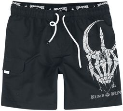 Swim Shorts With Moon and Skull Hand, Gothicana by EMP, Zwembroek