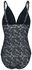 Black Swimsuit with Skull Pattern and Prints