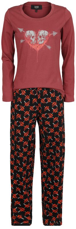 Pyjama with skull & heart print
