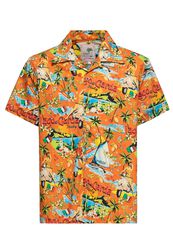 Lake Garda Tropical Hawaiian Style Shirt, King Kerosin, Shirt met korte mouwen