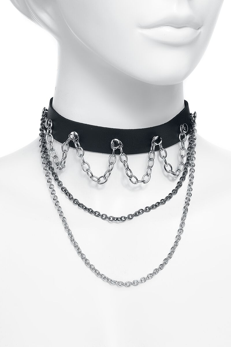 MILAKOO Vintage Love Heart PU lederen choker ketting Goth choker kraag voor dames meisjes