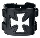 Black Iron Cross Bracelet, Black Iron Cross Bracelet, Lederen armband