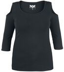 Open Shoulder Longsleeve, Black Premium by EMP, Shirt met lange mouwen