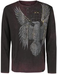 Longsleeve met ravenprint, Black Premium by EMP, Shirt met lange mouwen