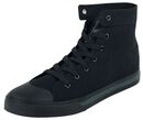 Black Sneakers with Embroidered Anchor and Coloured Details, Black Premium by EMP, Sneakers high