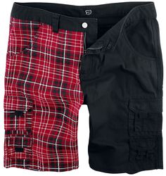 Checked Shorts with Pockets, RED by EMP, Korte broek