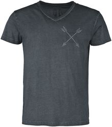 T-shirt met gedetailleerde wolvenprint, Black Premium by EMP, T-shirt