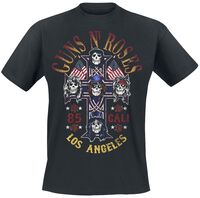 Official Guns N Roses Paradise City Label T-Shirt – Black, Men's Size S, Band Logo Tee