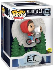 Elliot & E.T. flying (Pop Moment) (glow in the dark) vinyl figuur 1259, E.T. - the Extra-Terrestrial, Funko Pop!