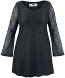 Lace Sleeve Dress, Black Premium by EMP, Korte jurk