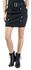 Black Mini Skirt with Double Button Placket and Buckles