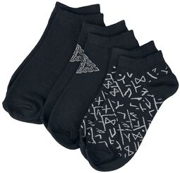 Set van 3 paar sokken met runenprint, Black Premium by EMP, Sokken