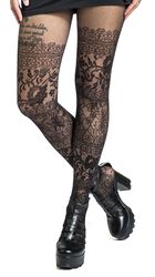 Vintage black lace tights, Pamela Mann, Maillot