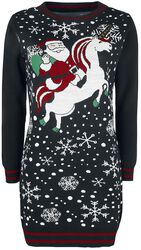 Santa Riding Unicorn, Ugly Christmas Sweater, Medium-lengte jurk