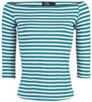Gloria Off Shoulder Retro Striped Top, Dolly and Dotty, Shirt met lange mouwen