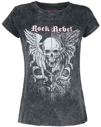 T-shirt met opvallende schedelprint, Rock Rebel by EMP, T-shirt