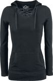 Corded Hoodie, Black Premium by EMP, Shirt met lange mouwen
