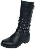 High Studded Strap Boot, Black Premium by EMP, Laarzen