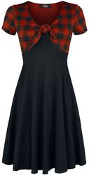 Rock Rebel Tie-Front Dress with Checked Pattern, Rock Rebel by EMP, Korte jurk