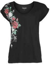 T-Shirt with Roses and Skull, Rock Rebel by EMP, T-shirt