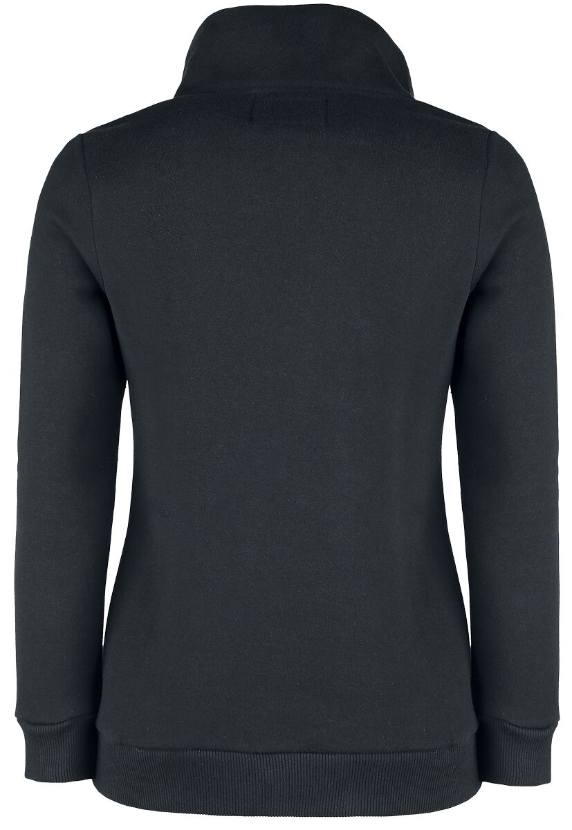 Download Black Sweatshirt Jacket with Standing Collar | Black ...