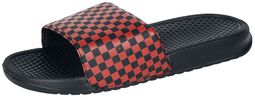 EMP slippers met rood/zwart schaakbordpatroon, RED by EMP, Sandaal