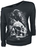 Raven Skull, Gothicana by EMP, Shirt met lange mouwen