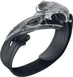 Raven Skull, Alchemy Gothic, Lederen armband