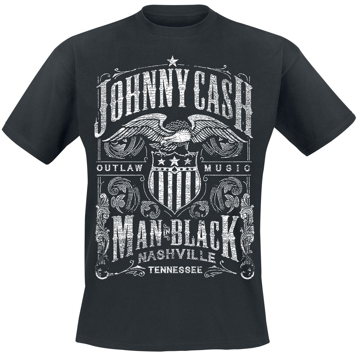 Merg Religieus Bron Outlaw Music | Cash, Johnny T-shirt | Large