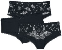 Black Panty Set in Uni-Colour and with Prints