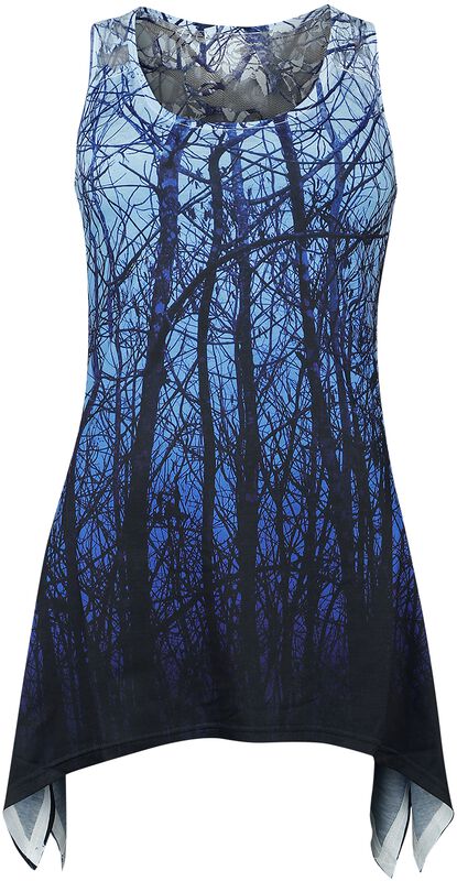 Blue Forest Lace Panel Top