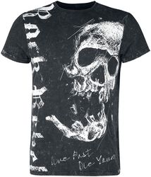 T-shirt in used wash optiek, Rock Rebel by EMP, T-shirt