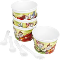 The Seven Dwarves - Set of four ice cream cups with teaspoons, Snow White and the Seven Dwarfs, Dienbladen