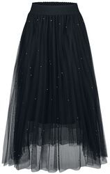 Sophia Stud Net Skirt, Banned Retro, Medium-lengte rok