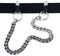 Narrow Black Belt with Decorative Chain