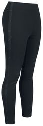 Black Jeggings with Side Stripe and Eyelets