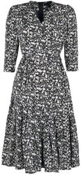 Wrap Front Pleated Hem Dress, QED London, Medium-lengte jurk