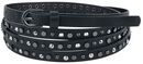 Narrow Black Wrap Belt with Studs, Black Premium by EMP, Riem