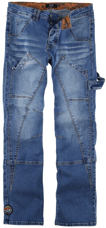 Jeans with Strong Wash and Studs