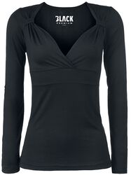 Fashion V-Top Long, Black Premium by EMP, Shirt met lange mouwen