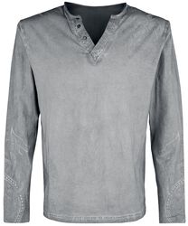 Grey Long-Sleeve Shirt, Black Premium by EMP, Shirt met lange mouwen