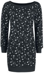 Sweat Dress with All-Over Star Print, RED by EMP, Korte jurk