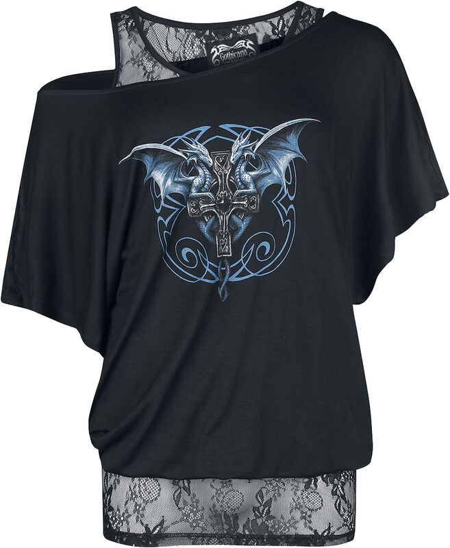 Gothicana X Anne Stokes - Dubbellaags t-shirt
