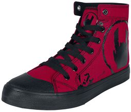 Red Sneakers with Rockhand Print, Large, Sneakers high
