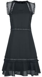 Black Dress with Eyelets and Lace Details