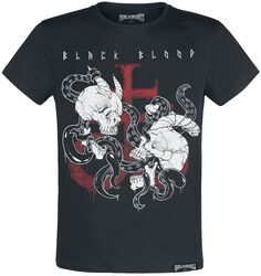 T-shirt met grote schedelprint, Black Blood by Gothicana, T-shirt