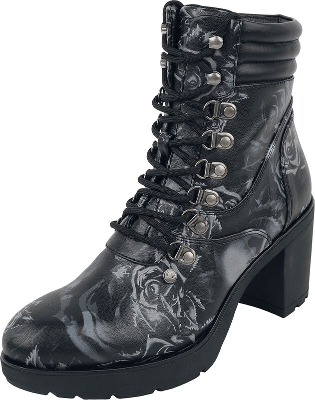 Boots met Skull & Roses Print