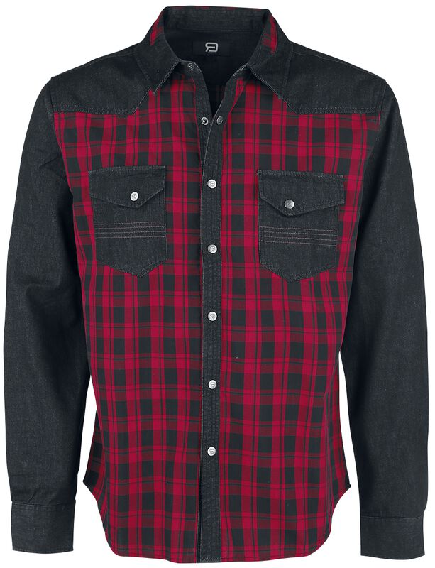 Black/Red Checked Shirt with Chest Pockets